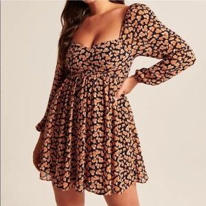Abercrombie Long Sleeve Babydoll Mini Dress
